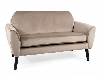 Sofa tapicerowana velurowa MENA beżowa