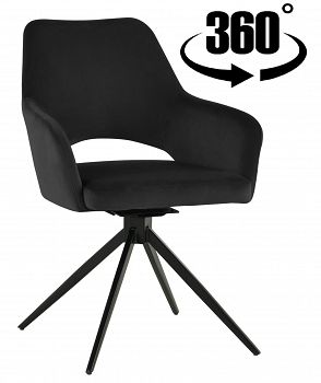 Krzesło obrotowe tapicerowane ERIM velvet czarny