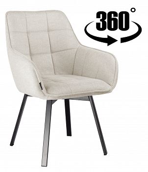 Krzesło obrotowe tapicerowane TOGO jasny beż tkanina