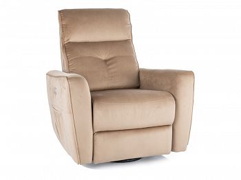 Fotel rozkładany HELIOS M z funkcją masażu velvet beż
