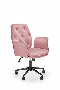 Fotel biurowy, obrotowy TULIP velvet różowy