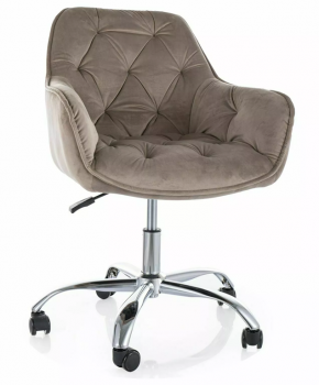 Fotel obrotowy, krzesło biurowe Q-190 velvet ciemny beż