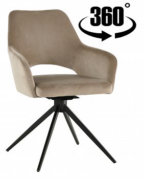 Krzesło obrotowe tapicerowane ERIM velvet beż