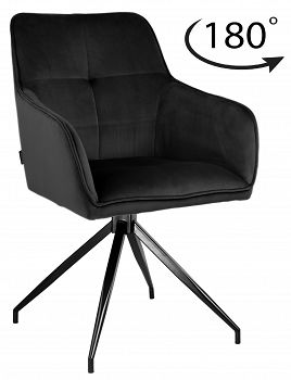 Krzesło obrotowe tapicerowane ASTER velvet czarny
