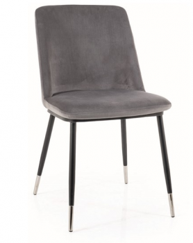 Krzesło tapicerowane welurowe szare JILL