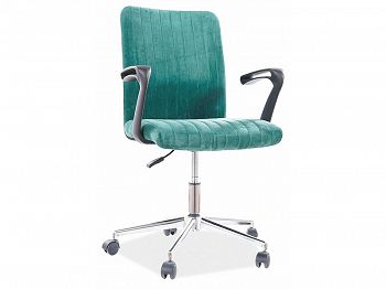 Fotel obrotowy, krzesło biurowe DOLAR velvet zielony