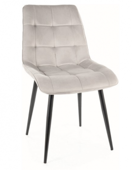 Krzesło tapicerowane CHIC velvet jasny szary