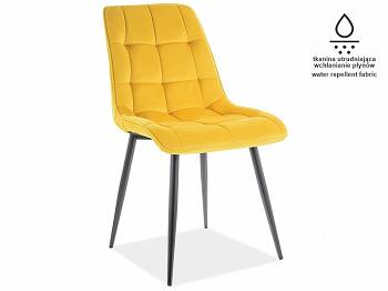 Krzesło tapicerowane CHIC velvet MATT żółty