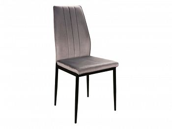 Krzesło tapicerowane welurowe  ATOM szary