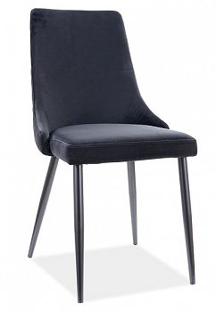 Krzesło tapicerowane PIANO B velvet czarny