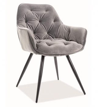 Krzesło tapicerowane CHERRY velvet szary
