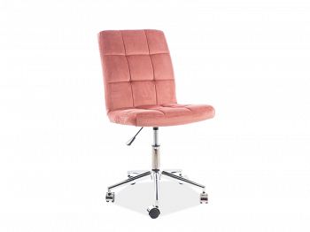 Fotel obrotowy, krzesło biurowe Q-020 velvet antyczny róż