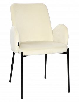 Krzesło tapicerowane welurowe GUSTO velvet jasny beż