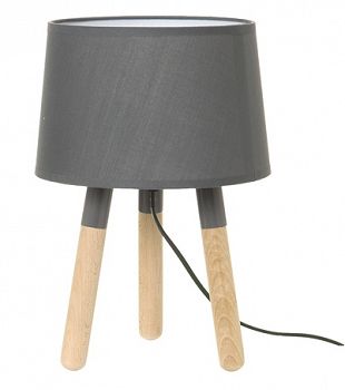 Lampa stołowa ORBIT wood szara