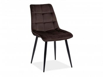 Krzesło CHIC velvet brązowy, stelaż czarny 