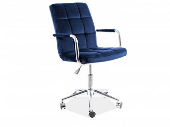 Fotel obrotowy, krzesło biurowe Q-022 velvet granatowy