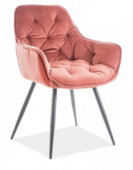 Krzesło tapicerowane CHERRY velvet róż antyczny