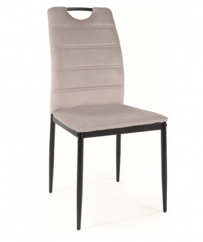 Krzesło tapicerowane RIP velvet jasny szary