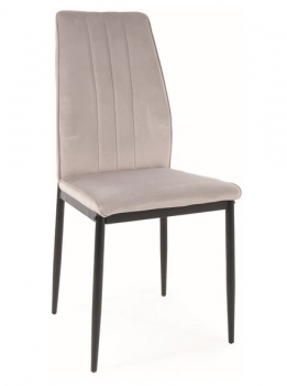 Krzesło tapicerowane welurowe ATOM jasny szary