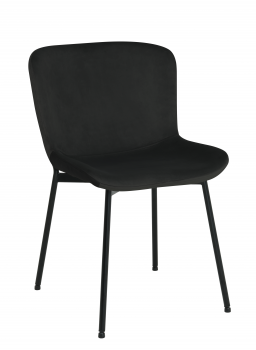 Krzesło tapicerowane welurowe TALIN czarny