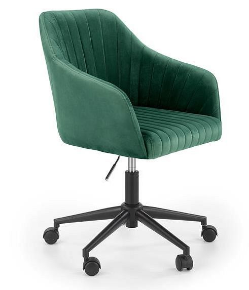 Fotel obrotowy, krzesło biurowe FRESCO velvet zielony