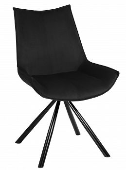 Krzesło tapicerowane welurowe VENTO velvet czarny