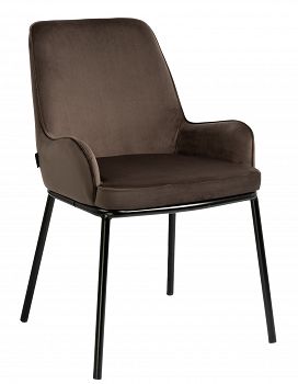 Krzesło tapicerowane welurowe SANTO velvet brązowy