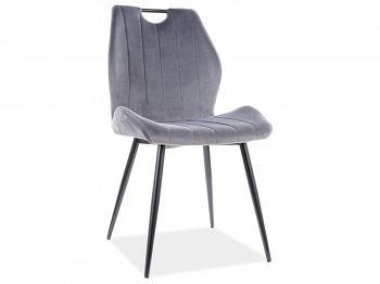 Krzesło tapicerowane Arco velvet szary
