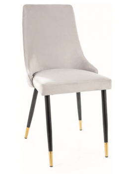 Krzesło tapicerowane PIANO velvet jasny szary