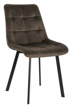 Krzesło tapicerowane welurowe TULUZA ciemny brąz