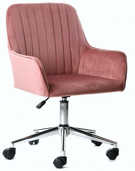 Fotel obrotowy, krzesło biurowe Bler velvet różowy