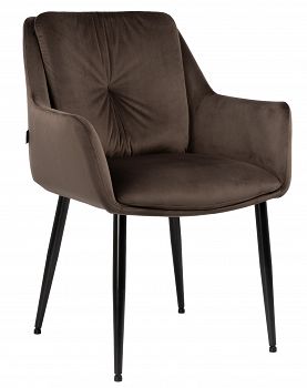 Krzesło tapicerowane welurowe ALEX velvet brązowy