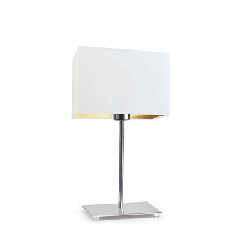 Lampa stołowa AMALFI Gold chrom, abażur biały