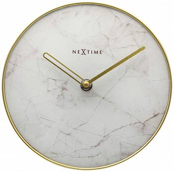 Zegar ścienny Marble Table biało-złoty by Nextime