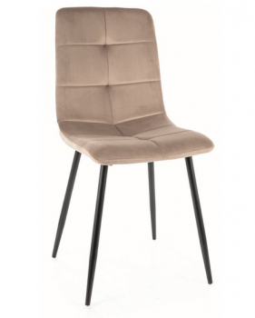 Krzesło tapicerowane welurowe IVO beżowe