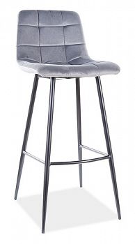 Hoker, krzesło barowe MILA H-1  velvet szary