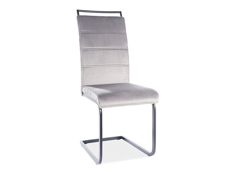 Krzesło tapicerowane H441 velvet szary