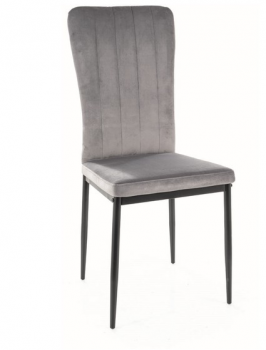 Krzesło tapicerowane welurowe VIGO szary