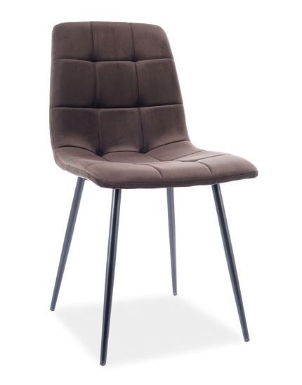 Krzesło tapicerowane MILA velvet brązowy