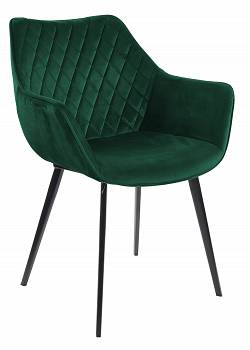Krzesło tapicerowane BARLEY velvet ciemny zielony