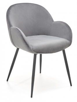 Krzesło tapicerowane K480 velvet popielaty