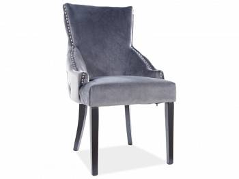 Krzesło tapicerowane GEORGE velvet szary