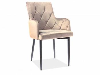 Krzesło tapicerowane RICARDO B velvet beżowe