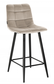 Półhoker, krzesło barowe TORE velvet beżowy
