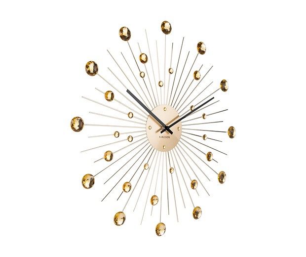 Zegar ścienny SUNBURST CRYSTAL złoty 50 cm
