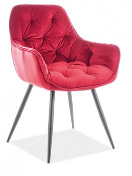 Krzesło tapicerowane CHERRY velvet Bordowy
