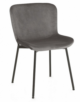 Krzesło tapicerowane welurowe szare COLBY