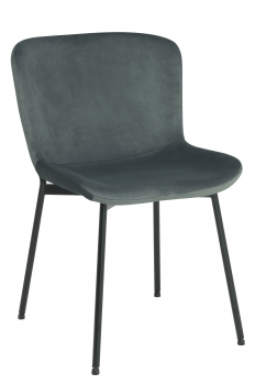 Krzesło tapicerowane welurowe TALIN ciemny szary