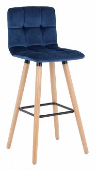 Hoker, krzesło barowe Vera velvet niebieski