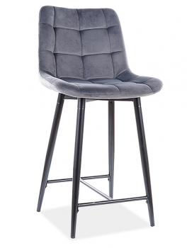 Półhoker, krzesło barowe Chic H-2 velvet szary